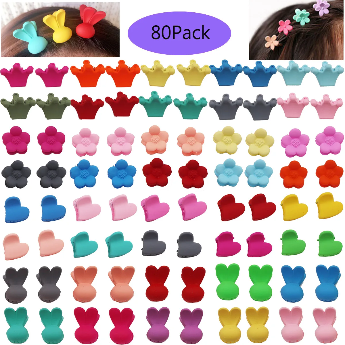 80 PCS Baby Girls Hair Claw Clips Mini Hair Bangs Pins Colorful Hair Clips Hair Accessories for Teens Kids Children
80 PCS Baby Girls Hair Claw Clips Mini Hair Bangs Pins Colorful Hair Clips Hair Accessories for Teens Kids Children