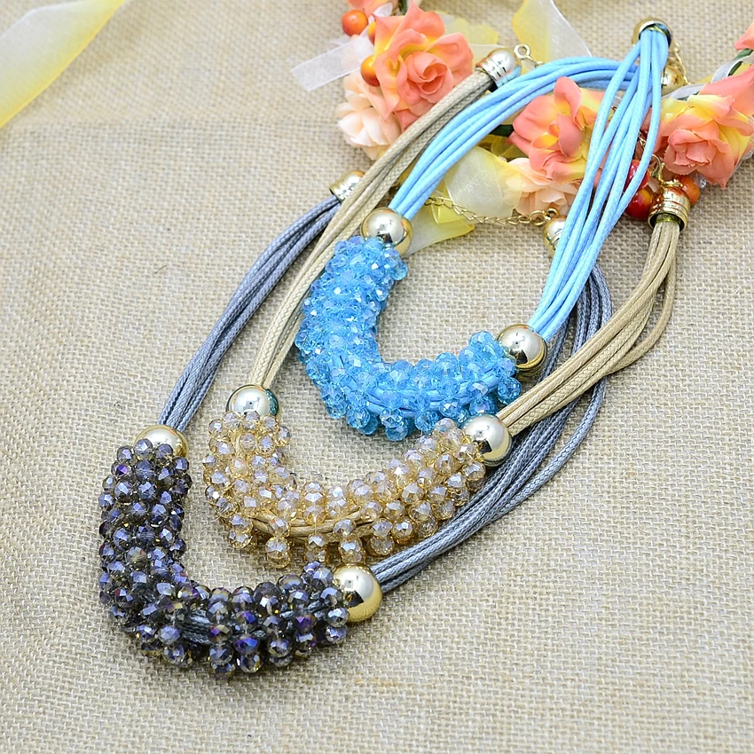 3 Colors Crystal Beads Statement Necklaces Glass Beads Neck Chain Rope Chain Women Ethnic Jewelry Female Collares N15554
3 Colors Crystal Beads Statement Necklaces Glass Beads Neck Chain Rope Chain Women Ethnic Jewelry Female Collares N15554