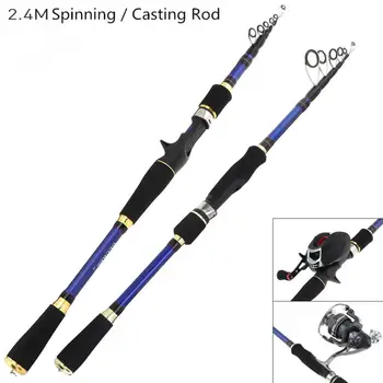 2.4m durable Carbon Fiber Lure Fishing Rod MH Power Spinning Casting Rod 6 Section Telescopic Ultra Light Travel Fishing Pole
2.4m durable Carbon Fiber Lure Fishing Rod MH Power Spinning Casting Rod 6 Section Telescopic Ultra Light Travel Fishing Pole