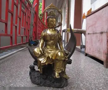 19.5"Chinesebuddhism bronze Gild copper lotus Freedom kwan-yin Buddha Statue
19.5"Chinesebuddhism bronze Gild copper lotus Freedom kwan-yin Buddha Statue