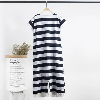 Summer ladies short-sleeve striped cotton sleepdress culottes nightdress home sleepwear lace patchwork split nightgown for women
Summer ladies short-sleeve striped cotton sleepdress culottes nightdress home sleepwear lace patchwork split nightgown for women