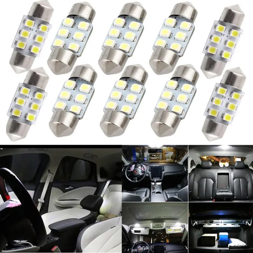 10 X White 31MM Festoon Dome Map Interior LED Light 3528 6-SMD Lamp DE3175 3022 carriage reading lamp, license plate lamp #7
10 X White 31MM Festoon Dome Map Interior LED Light 3528 6-SMD Lamp DE3175 3022 carriage reading lamp, license plate lamp #7