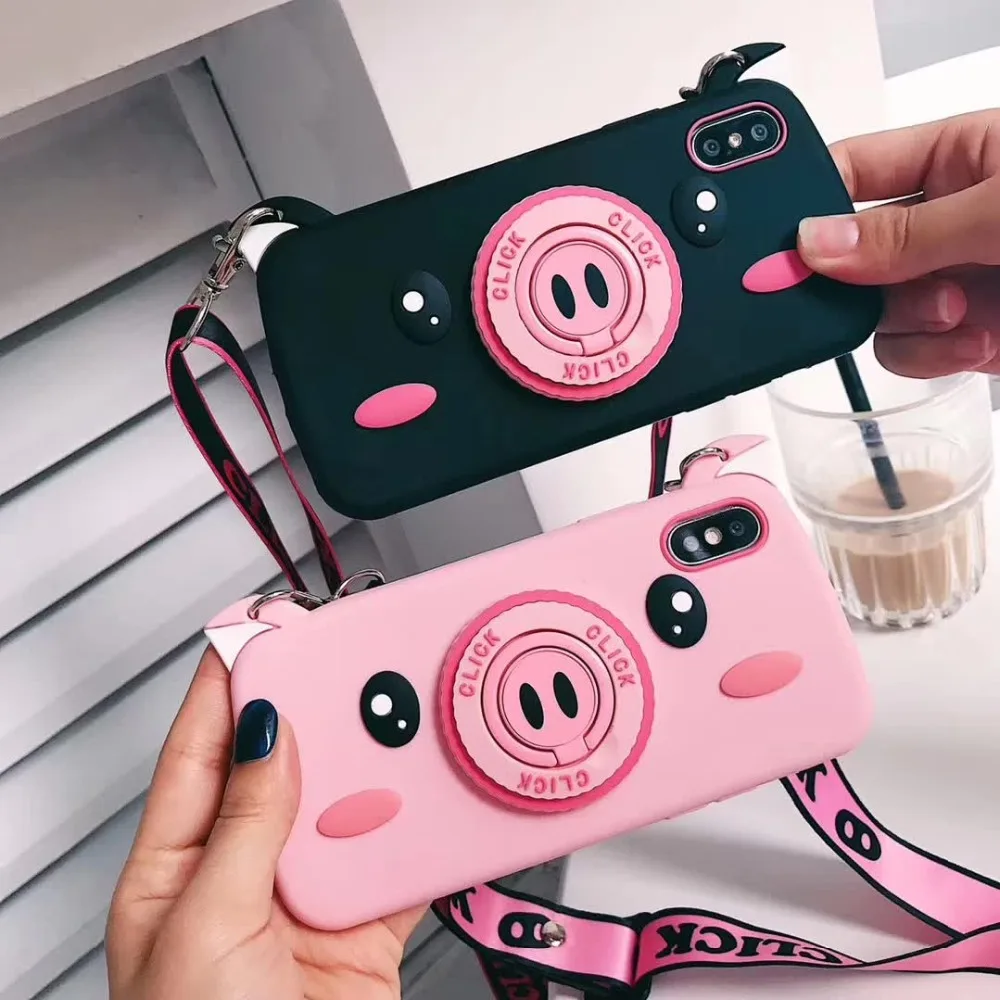 3D Cartoon Cute Pink Pig Nose Camera Phone Case For iPhone X XS MAX XR 7 8 6 6S plus Silicone With lanyard Strap Rope Ring Cover
3D Cartoon Cute Pink Pig Nose Camera Phone Case For iPhone X XS MAX XR 7 8 6 6S plus Silicone With lanyard Strap Rope Ring Cover