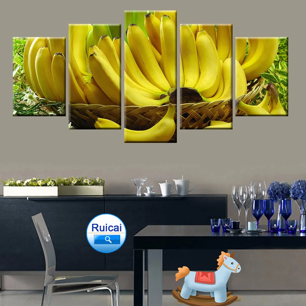 Nordic style fresh banana fruit canvas painting 5 panel printing kitchen decorative wall art poster modular picture
Nordic style fresh banana fruit canvas painting 5 panel printing kitchen decorative wall art poster modular picture