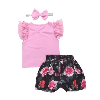 Toddler girls summer clothing set Girls fashion 3pcs children clothing set Floral Tops Flying Sleeves Lace Pink T-shirt 3pcs
Toddler girls summer clothing set Girls fashion 3pcs children clothing set Floral Tops Flying Sleeves Lace Pink T-shirt 3pcs