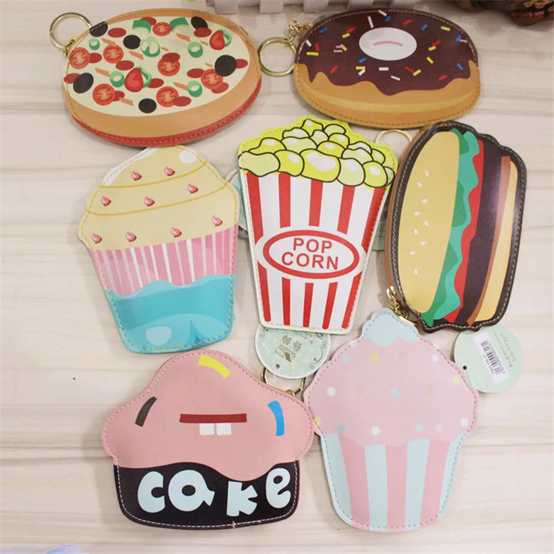 Emulational Cake/Ice Cream/Doughnuts/Pizza/Popcorn Mini Purses Portable Creative PU Cartoon Coin Bags with Key Ring Kids Wallets
Emulational Cake/Ice Cream/Doughnuts/Pizza/Popcorn Mini Purses Portable Creative PU Cartoon Coin Bags with Key Ring Kids Wallets