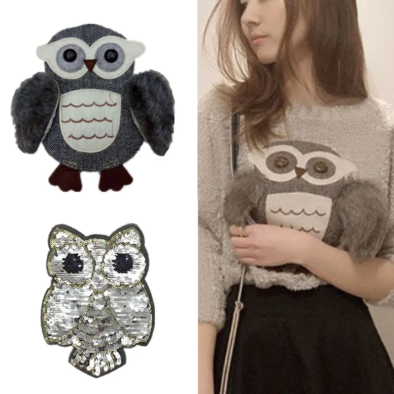 Fashion Paillette Large owl Fabric Applique DIY Embroidery Sequin Patches For Clothing Sew 20*14.5cm
Fashion Paillette Large owl Fabric Applique DIY Embroidery Sequin Patches For Clothing Sew 20*14.5cm