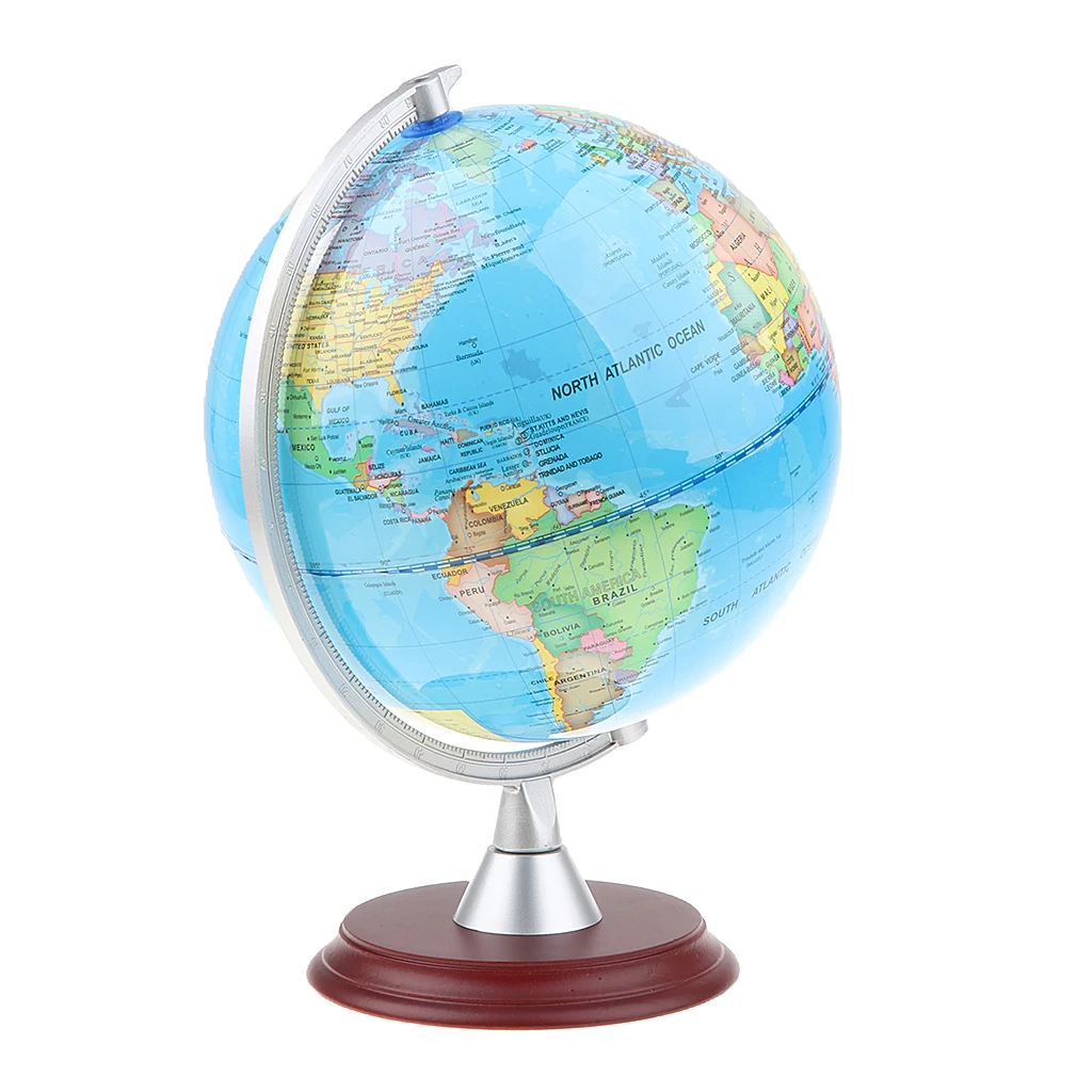 20cm Wooden Base ABS Geographical World Map Earth Ocean Globe Home/Decor Decor Supplies Educational Toy