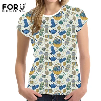 FORUDESIGNS Knitting Lover Design Short Sleeve T Shirts Summer Breathable Women T-shirts Girls Ladies Casual Round Neck Tshirts
FORUDESIGNS Knitting Lover Design Short Sleeve T Shirts Summer Breathable Women T-shirts Girls Ladies Casual Round Neck Tshirts