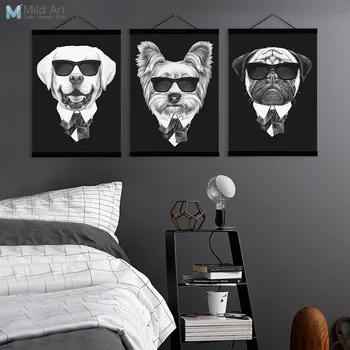 Black and White Vintage Posters Fashion Mafia Dog Wooden Framed Canvas Painting Nordic Home Decor Scroll Wall Art Picture Hanger
Black and White Vintage Posters Fashion Mafia Dog Wooden Framed Canvas Painting Nordic Home Decor Scroll Wall Art Picture Hanger