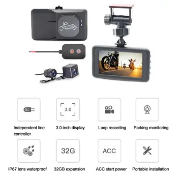 3 Inch Motorcycle DVR HD Dual Lens Camera with Controller Front Rear View Waterproof Lens Locomotive Driving Recorders Dashcam
3 Inch Motorcycle DVR HD Dual Lens Camera with Controller Front Rear View Waterproof Lens Locomotive Driving Recorders Dashcam