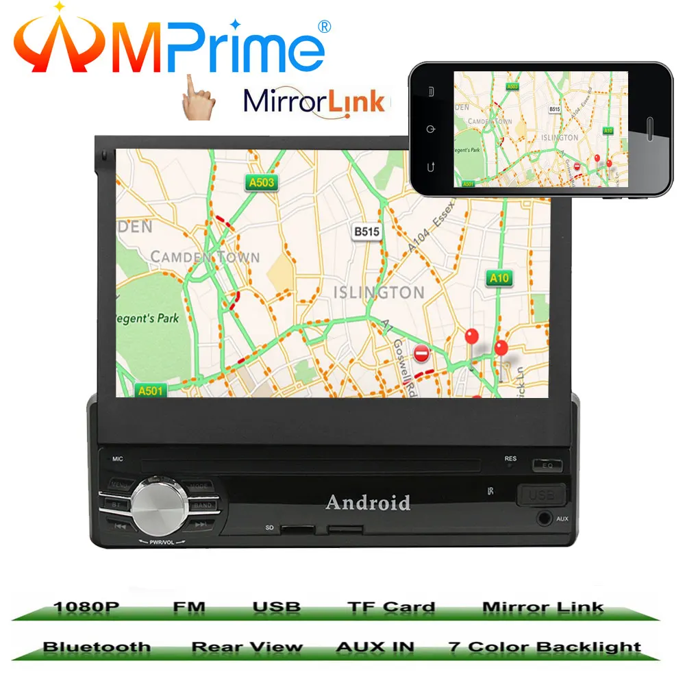 AMprime 7" 1 din Car Multimedia Video Play Android 6.0 Touch Screen Car Radio Audio Stereo GPS Wifi BT USB FM Rear View Camera
AMprime 7" 1 din Car Multimedia Video Play Android 6.0 Touch Screen Car Radio Audio Stereo GPS Wifi BT USB FM Rear View Camera