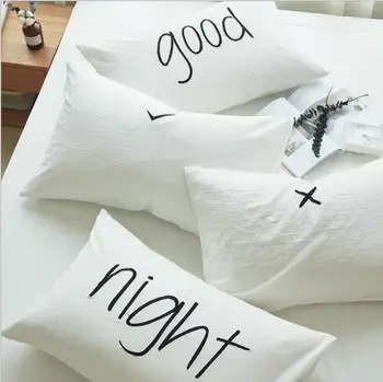 Ins Fengshui cotton washing English letters embroidered pillowcase cotton embroidery pillow case and simple style Good night
Ins Fengshui cotton washing English letters embroidered pillowcase cotton embroidery pillow case and simple style Good night