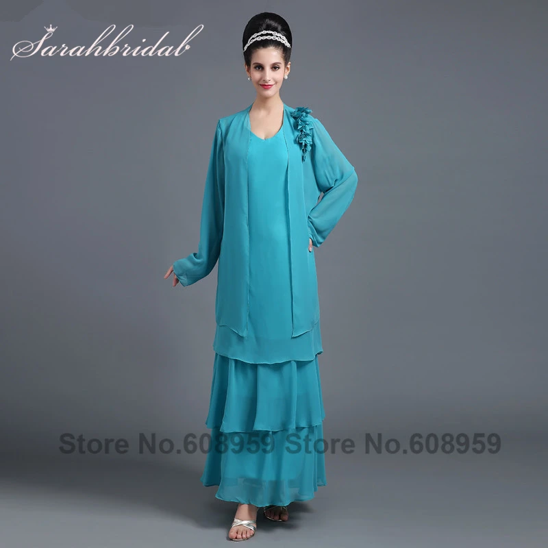 Peacock Two Pieces Mother of the Bride Dresses with Jacket Real Photos Tiered Long Sleeve Chiffon Vestido De Festa SD266
Peacock Two Pieces Mother of the Bride Dresses with Jacket Real Photos Tiered Long Sleeve Chiffon Vestido De Festa SD266