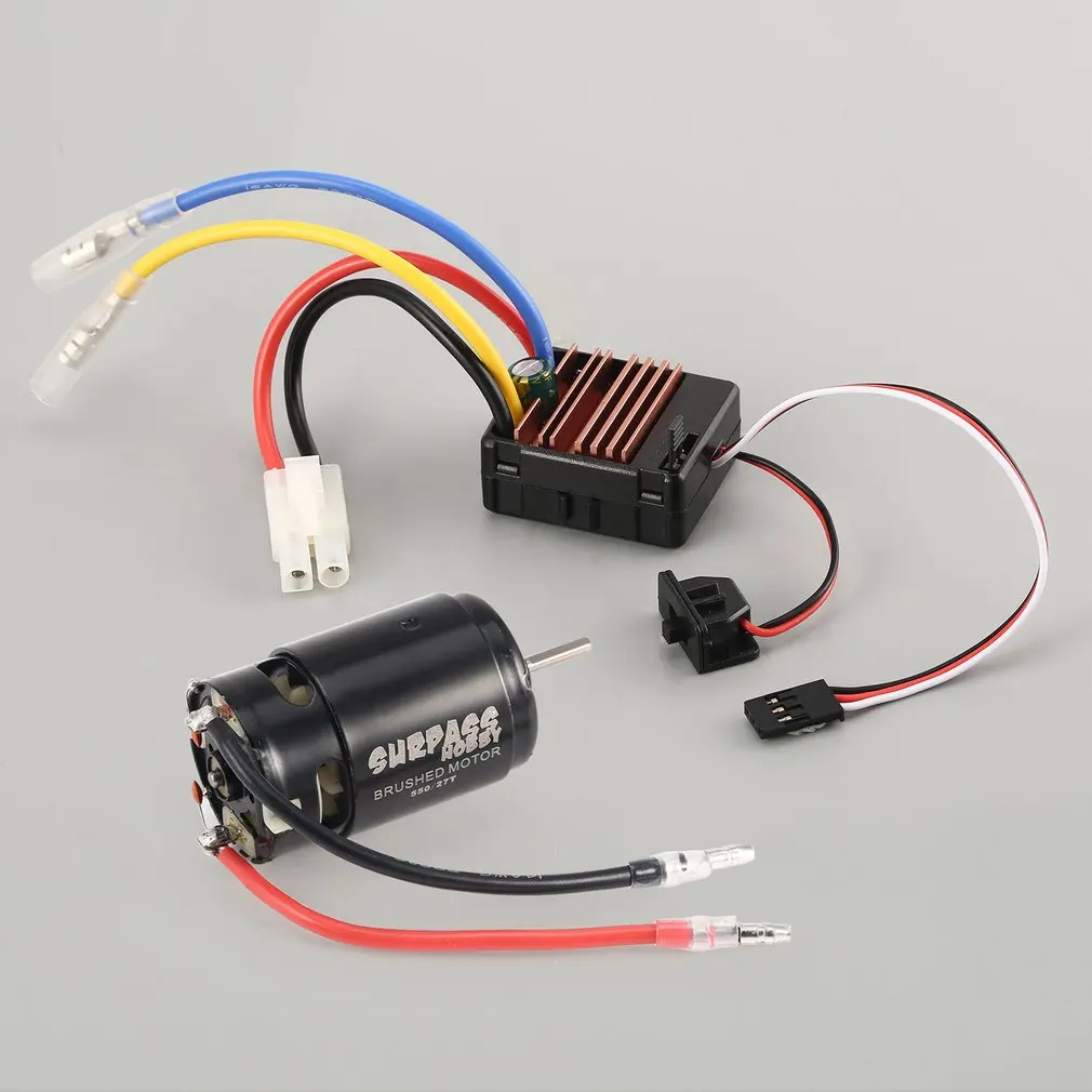 Surpass Hobby 550 27T/35T Brushed Motor 60A ESC with 5V/2A BEC for HSP HPI Kyosho TRAXXAS 1/10 RC Crawler Off-road Climbing Car
Surpass Hobby 550 27T/35T Brushed Motor 60A ESC with 5V/2A BEC for HSP HPI Kyosho TRAXXAS 1/10 RC Crawler Off-road Climbing Car