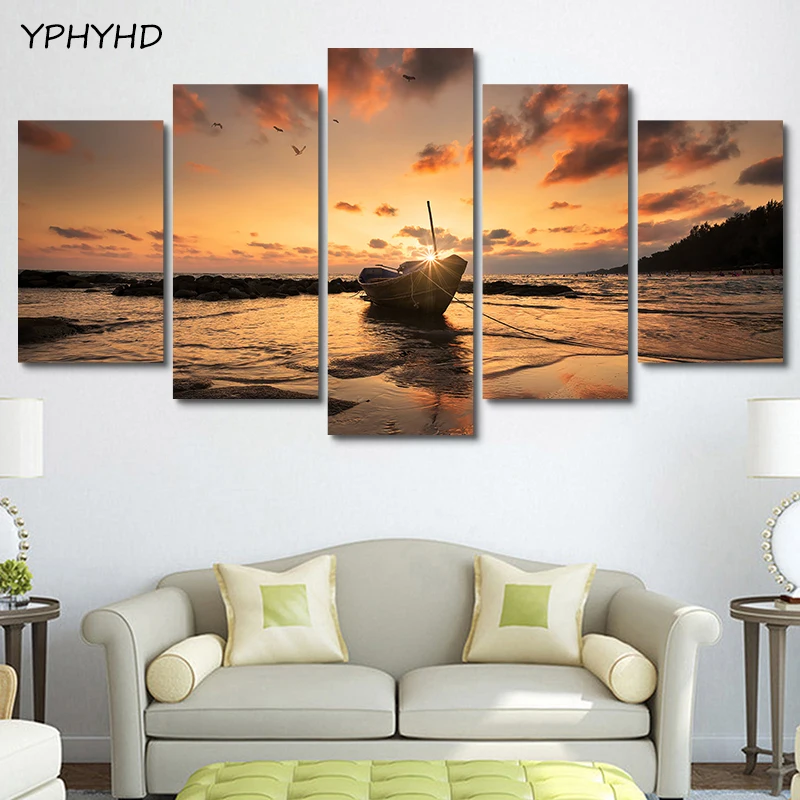 YPHYHD 5 Panel Modern Canvas Print Seascape Painting Wall Art Picture Canvas Art Home Decor Modular Painting for Living Room Art
YPHYHD 5 Panel Modern Canvas Print Seascape Painting Wall Art Picture Canvas Art Home Decor Modular Painting for Living Room Art