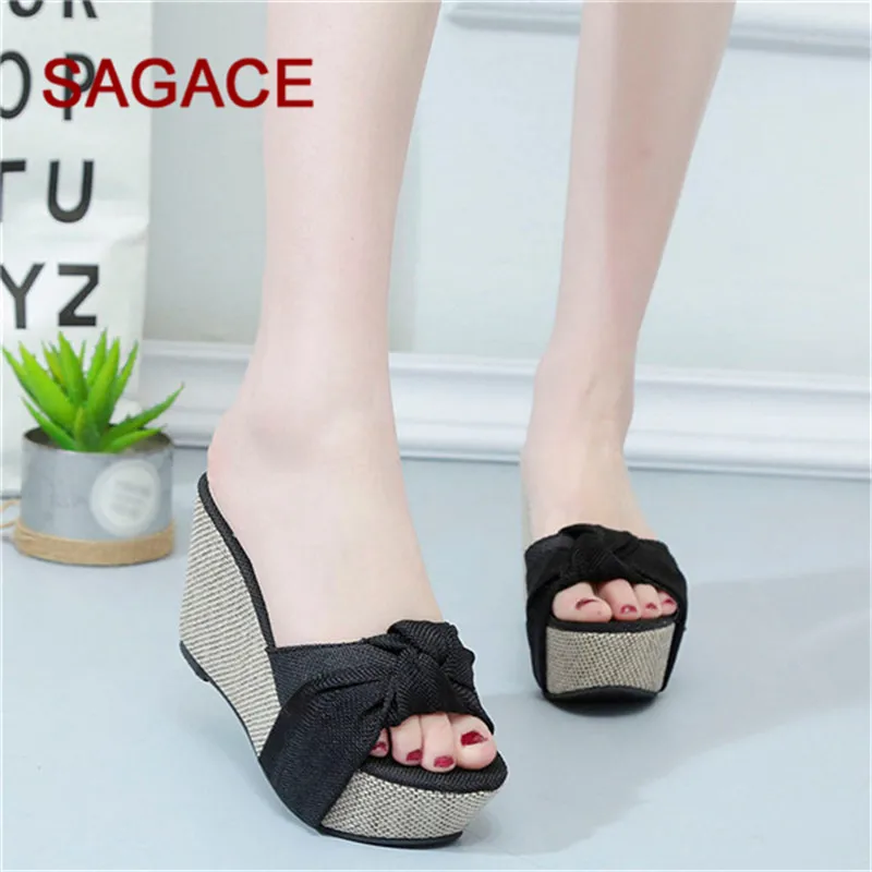SAGACE Women Casual Wedge Summer Slip-On High Heel Platform Peep Toe Shoes Bow Sandals Wedges Shoes Zapatos De Mujer
SAGACE Women Casual Wedge Summer Slip-On High Heel Platform Peep Toe Shoes Bow Sandals Wedges Shoes Zapatos De Mujer