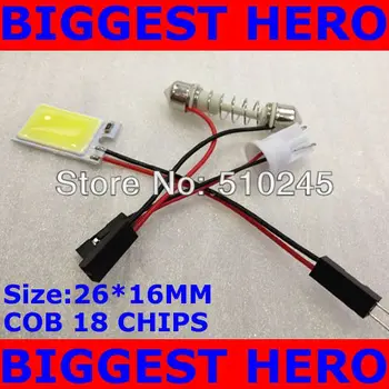 50X Free shipping DOME light interior COB panel 18 chips 3W LED Light Bulb Lamp +T10 FESTOON CONNECTOR White
50X Free shipping DOME light interior COB panel 18 chips 3W LED Light Bulb Lamp +T10 FESTOON CONNECTOR White