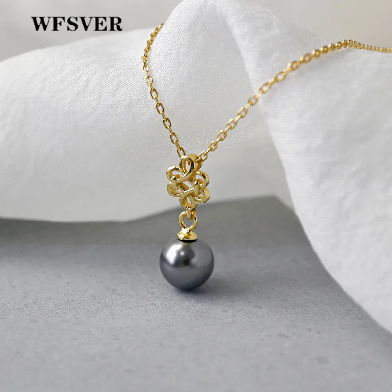 WFSVER 925 Sterling Silver Gold Color Chain Black Shell Beads Pendant Necklace For Women Pendant Necklace Fine Jewelry Gift
WFSVER 925 Sterling Silver Gold Color Chain Black Shell Beads Pendant Necklace For Women Pendant Necklace Fine Jewelry Gift