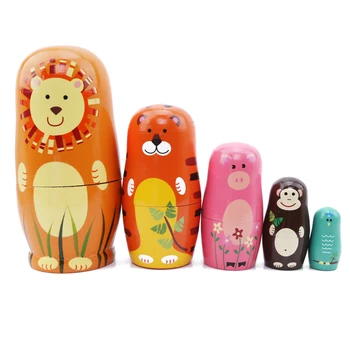 5 PCS/Set Infant Kids Wooden Doll Cartoon Animal Paint Nesting Dolls Russian Matryoshka Doll Gift For Baby
5 PCS/Set Infant Kids Wooden Doll Cartoon Animal Paint Nesting Dolls Russian Matryoshka Doll Gift For Baby