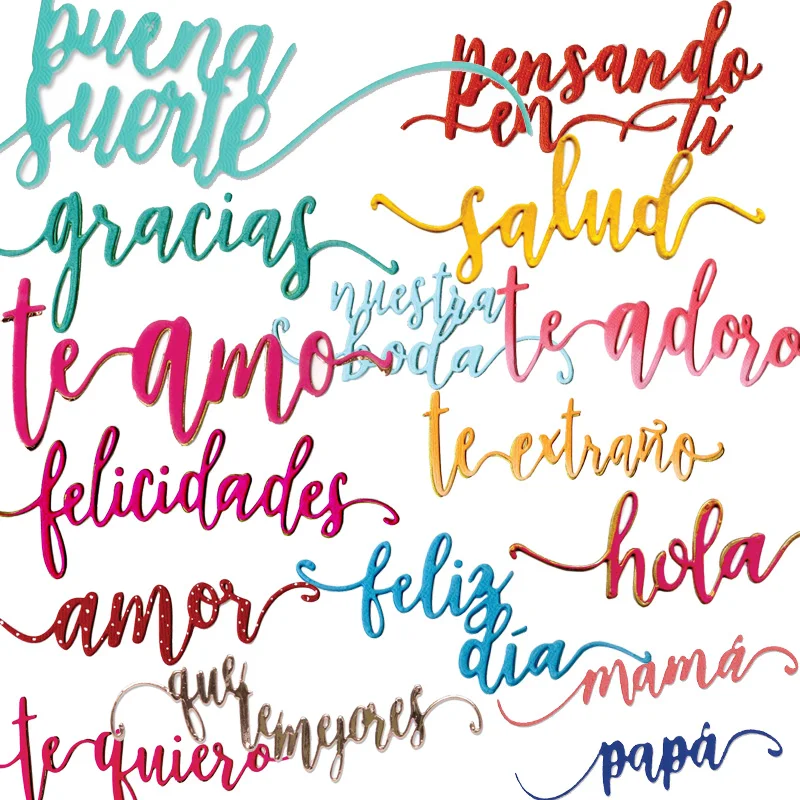 2019 Mixed Spanish Letters Metal Cutting Dies Stencils Word For DIY Scrapbooking Decoration Embossing Supplier Handcraft Dies
2019 Mixed Spanish Letters Metal Cutting Dies Stencils Word For DIY Scrapbooking Decoration Embossing Supplier Handcraft Dies