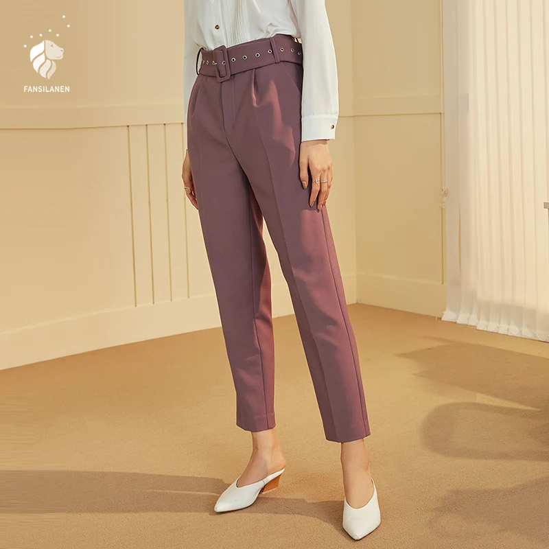 FANSILANEN Fashion New Arrival Autumn/Spring Women Solid Purple Pants Solid Trousers Elastic Waist Z84050
FANSILANEN Fashion New Arrival Autumn/Spring Women Solid Purple Pants Solid Trousers Elastic Waist Z84050