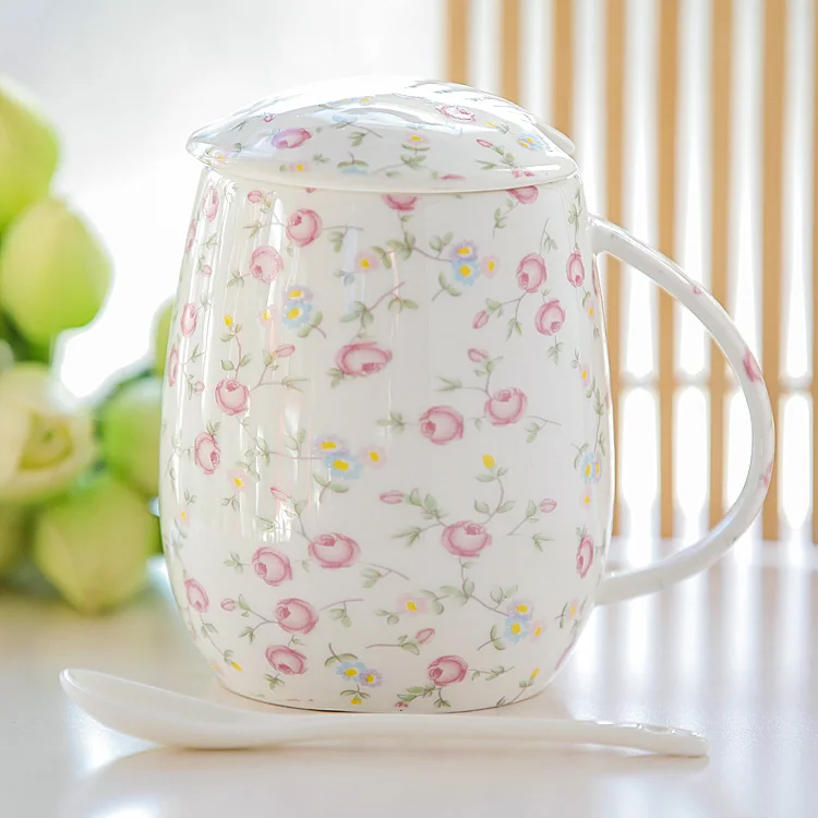 Fresh garden style Bone China Mug Creative Country Style Milk mug Safe No Lead Anvanced Ceramic Coffee with Spoon with Lid
Fresh garden style Bone China Mug Creative Country Style Milk mug Safe No Lead Anvanced Ceramic Coffee with Spoon with Lid