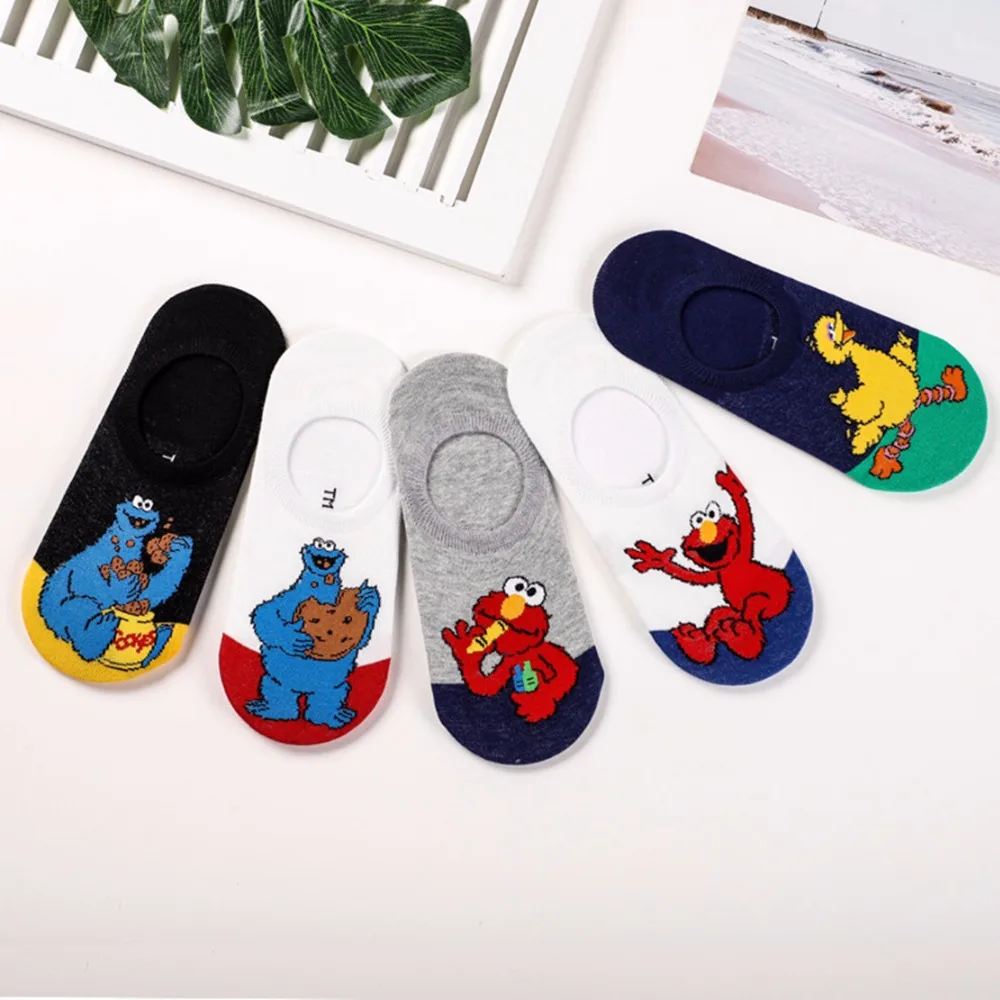 Sesame Street cartoon socks Elmo Cookie monster funny novelty invisible women spring summer breathable non slip cotton boat sock
Sesame Street cartoon socks Elmo Cookie monster funny novelty invisible women spring summer breathable non slip cotton boat sock