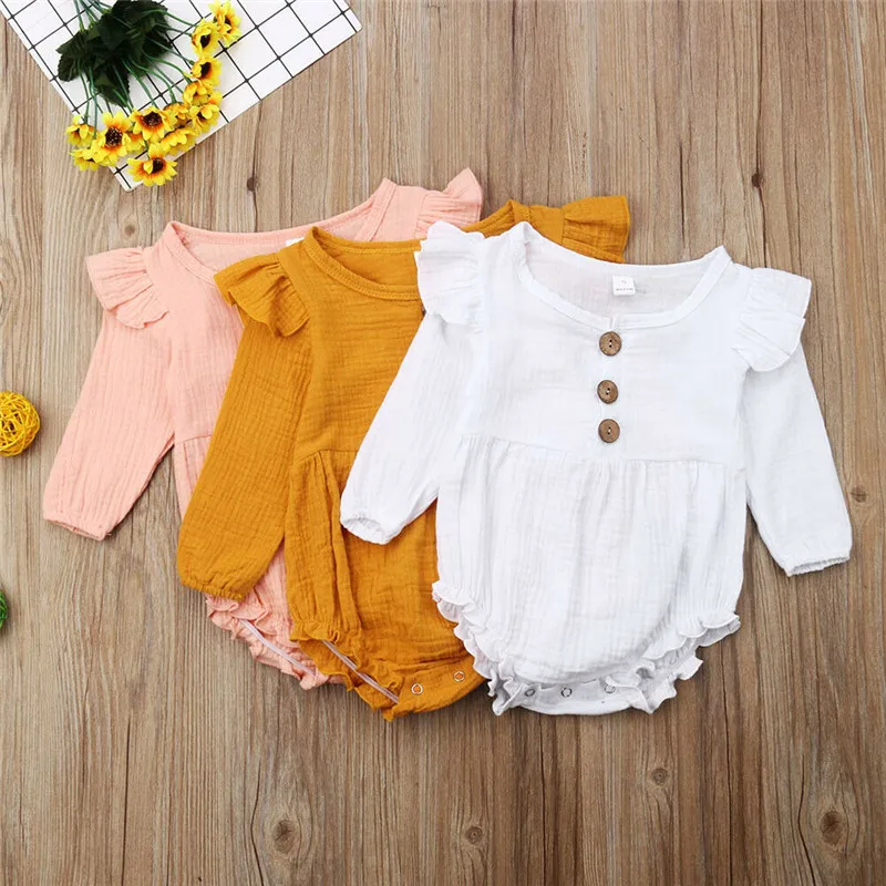 Baby Girls Ruffles Romper 0-2Y Fashion Spring Newborn Baby Clothes For Girls Long Sleeve Kids Boys Jumpsuit Baby Girls Outfits
Baby Girls Ruffles Romper 0-2Y Fashion Spring Newborn Baby Clothes For Girls Long Sleeve Kids Boys Jumpsuit Baby Girls Outfits