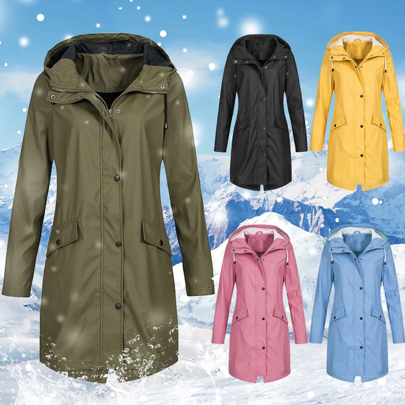 Autumn Winter Women Hiking Jacket Solid Rain Jacket Outdoor Waterproof Coat Hooded RainCoat Windproof Coats Jackets Windbreaker
Autumn Winter Women Hiking Jacket Solid Rain Jacket Outdoor Waterproof Coat Hooded RainCoat Windproof Coats Jackets Windbreaker