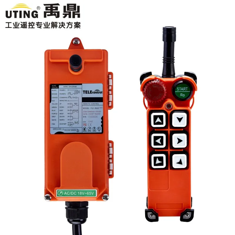 Wholesales UTING F21-E1 Industrial Wireless Universal Radio Remote Control for Overhead Crane AC/DC 1 transmitter and 1 receiver
Wholesales UTING F21-E1 Industrial Wireless Universal Radio Remote Control for Overhead Crane AC/DC 1 transmitter and 1 receiver
