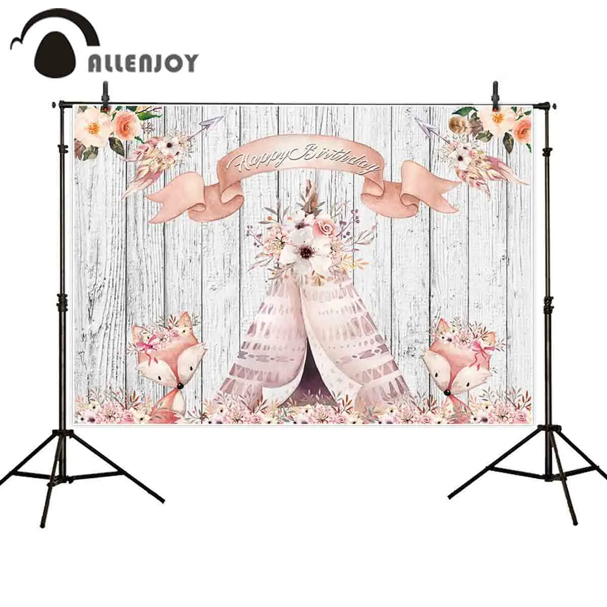 Фотофон allenjoy фон для фотосъемки с белой доской розовой палаткой лисой цветком