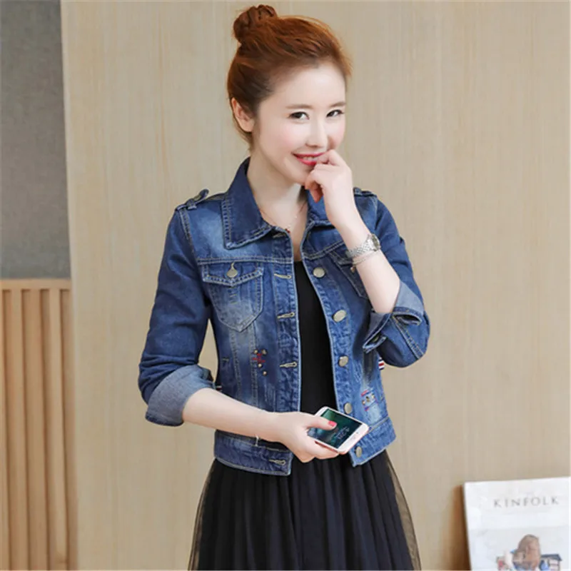 Brand Autumn Denim Jacket Women 2017 Three Quarter Slim Cotton Light Washed Short Jeans Jacket Coats
Brand Autumn Denim Jacket Women 2017 Three Quarter Slim Cotton Light Washed Short Jeans Jacket Coats