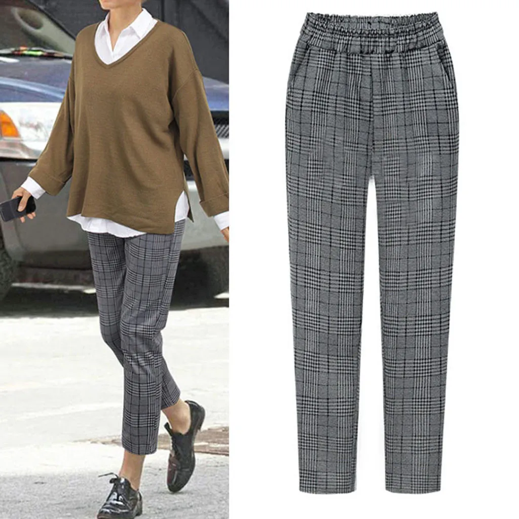 Casual plus size pants women harem high waist pants baggy Fittness Plaid sweatpants trousers vintage womens clothing
Casual plus size pants women harem high waist pants baggy Fittness Plaid sweatpants trousers vintage womens clothing