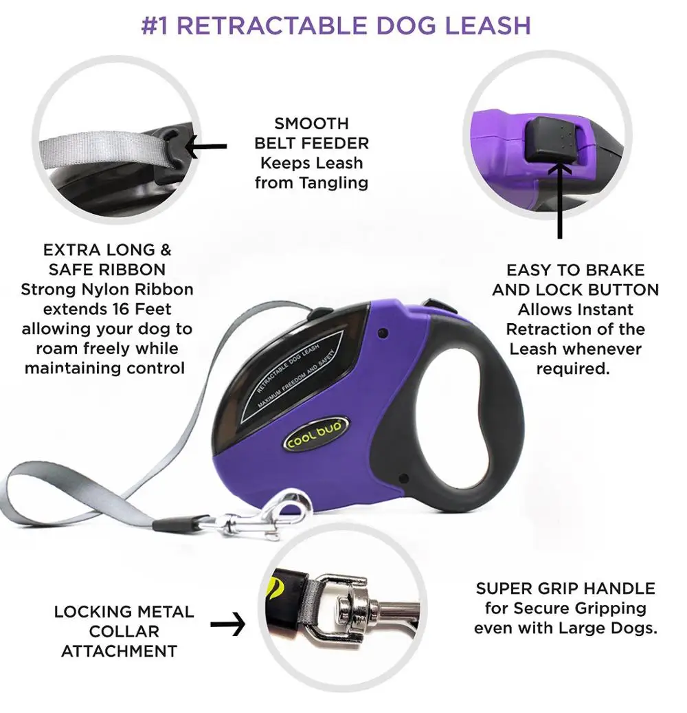 Retractable trainning dog leash