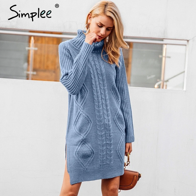 Simplee Turtleneck high split knitting pullover Autumn winter long sleeve leisure sweater dress women pull streetwear jumper
Simplee Turtleneck high split knitting pullover Autumn winter long sleeve leisure sweater dress women pull streetwear jumper