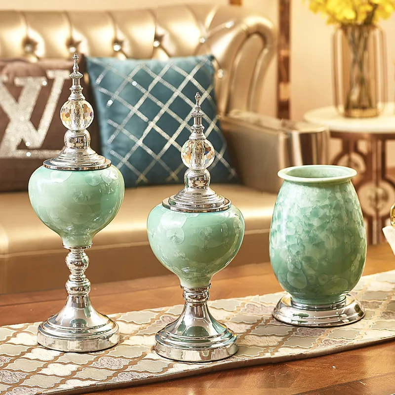 Ceramic Vases European Home Decorations Crystal Glaze Ice Flowers Light Blue Ornaments Gifts
Ceramic Vases European Home Decorations Crystal Glaze Ice Flowers Light Blue Ornaments Gifts