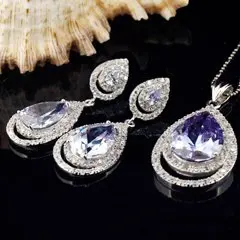 Фото Jewelry Set Silver 925 products Gift Promotion Products Luxury style HWJS80856--Light Blue Color | Украшения и аксессуары