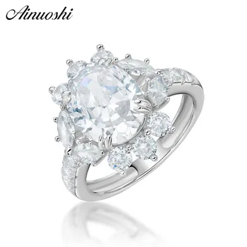 AINUOSHI 925 Sterling Silver Wedding Engagement Big Flower Rings Anniversary 4ct Oval CCut Rings Silver Women Party Jewelry Gift
AINUOSHI 925 Sterling Silver Wedding Engagement Big Flower Rings Anniversary 4ct Oval CCut Rings Silver Women Party Jewelry Gift