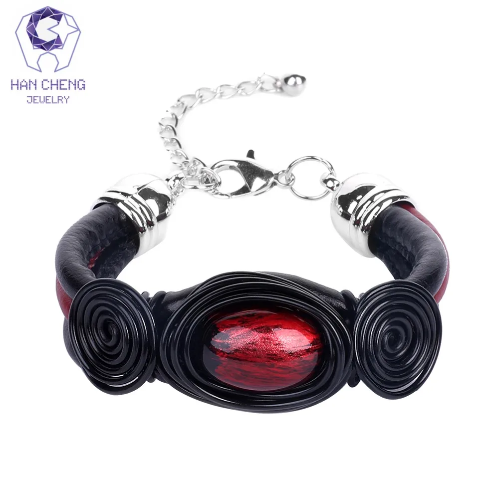 HanCheng New Fashion Classic Handmade Leather Wire Charm Bracelet Statement Wooden Beads Bracelets & Bangles for Women Jewelry
HanCheng New Fashion Classic Handmade Leather Wire Charm Bracelet Statement Wooden Beads Bracelets & Bangles for Women Jewelry