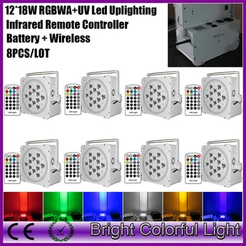 8XLOT High power brightness led battery operated & wireless dmx led par light with Infrared controller 12*18W RGBWA UV
8XLOT High power brightness led battery operated & wireless dmx led par light with Infrared controller 12*18W RGBWA UV