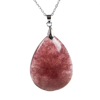 Genuine Natural Strawberry Quartz Crystal Transparent Stone Round Bead Necklace Trendy Lady Pendant 30*23*9mm 
Genuine Natural Strawberry Quartz Crystal Transparent Stone Round Bead Necklace Trendy Lady Pendant 30*23*9mm
