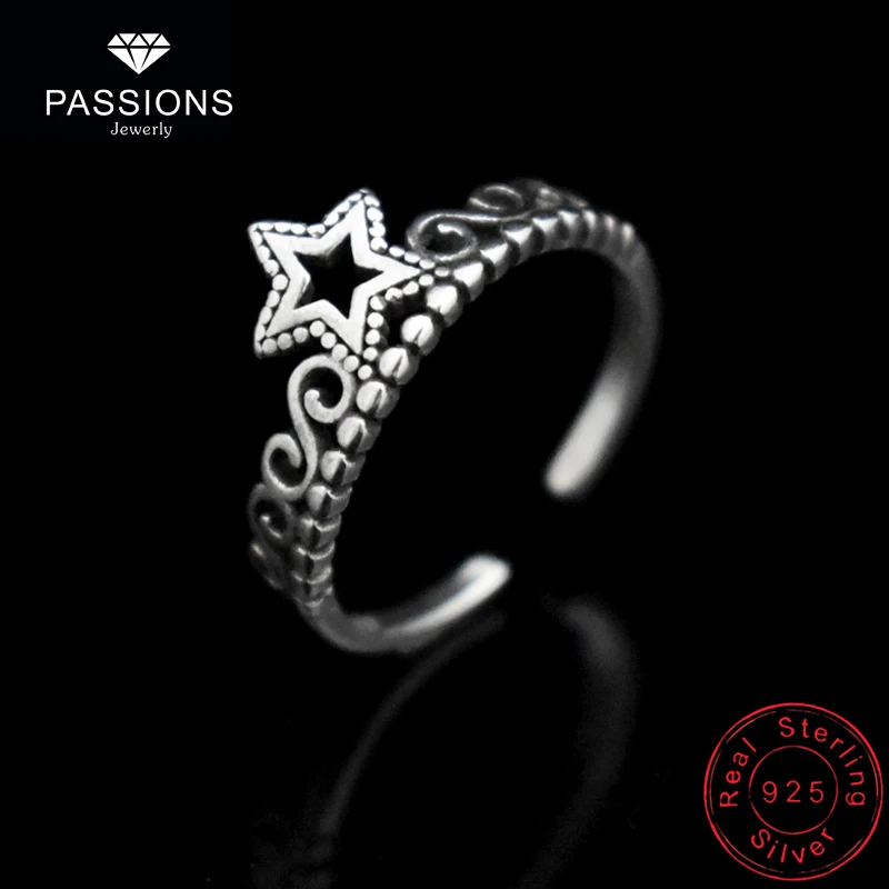 Newest Vintage Women Jewelry Personality Rings Star Crown Decorative Antique 925 Silver Rings Open Wide Adjustable Finger Ring
Newest Vintage Women Jewelry Personality Rings Star Crown Decorative Antique 925 Silver Rings Open Wide Adjustable Finger Ring