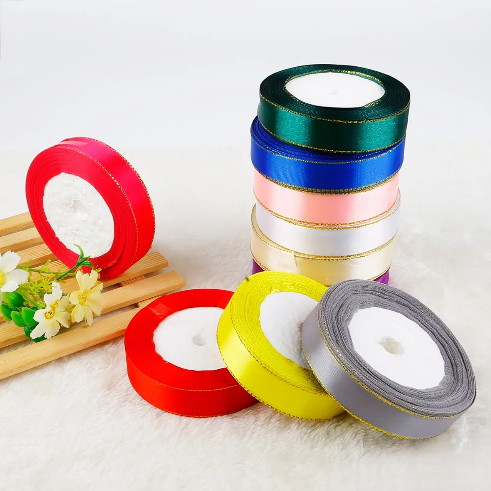 Width 20mm/38mm Gold edge ribbon satin ribbons high quality gift packaging ribbons (25 yards/roll)
Width 20mm/38mm Gold edge ribbon satin ribbons high quality gift packaging ribbons (25 yards/roll)