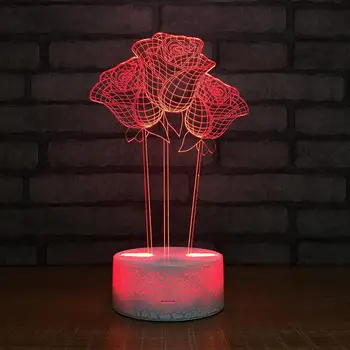 Colorful LED 3D Vision Night Light Rose Image Touchment Control Color 3D Night Lamp Desk Light
Colorful LED 3D Vision Night Light Rose Image Touchment Control Color 3D Night Lamp Desk Light