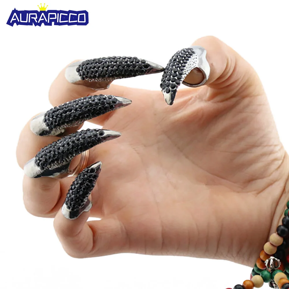 Gothic Punk Finger Armor Rhinestone False Nail Talon Paw Cat Woman Claw Finger Ring Halloween Costume Cosplay Accessories
Gothic Punk Finger Armor Rhinestone False Nail Talon Paw Cat Woman Claw Finger Ring Halloween Costume Cosplay Accessories