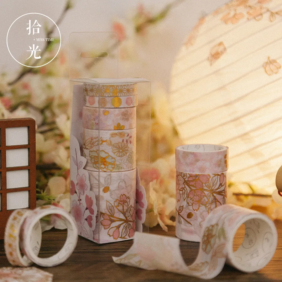 5pcs/pack Gilding Washi Tape Decoration Scrapbooking Planner Sakura Cloud Masking Tape Label Stationery
5pcs/pack Gilding Washi Tape Decoration Scrapbooking Planner Sakura Cloud Masking Tape Label Stationery