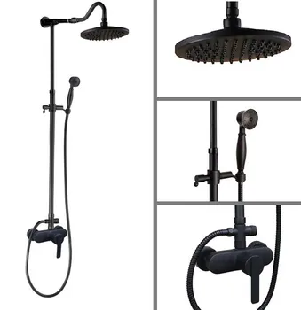 Black Oil Rubbed Brass Single Handle Bathroom 8 Inch Round Rain Shower Faucet Set Bath Mixer Tap Hand Shower mhg654
Black Oil Rubbed Brass Single Handle Bathroom 8 Inch Round Rain Shower Faucet Set Bath Mixer Tap Hand Shower mhg654