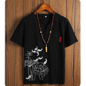 2019 Sinicism Brand clothing Men High quality cotton linen short sleeve T-shirts/Man printing loose Leisure v-neck T-shirts Tops
2019 Sinicism Brand clothing Men High quality cotton linen short sleeve T-shirts/Man printing loose Leisure v-neck T-shirts Tops