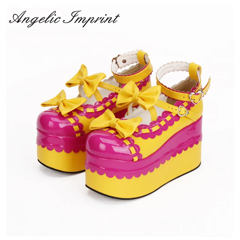 Japanese Harajuku Cosplay Shoes Lolita Sweet Lady Wedge Shoes Thick Platform Patchwork Tea Party Shoes
Japanese Harajuku Cosplay Shoes Lolita Sweet Lady Wedge Shoes Thick Platform Patchwork Tea Party Shoes